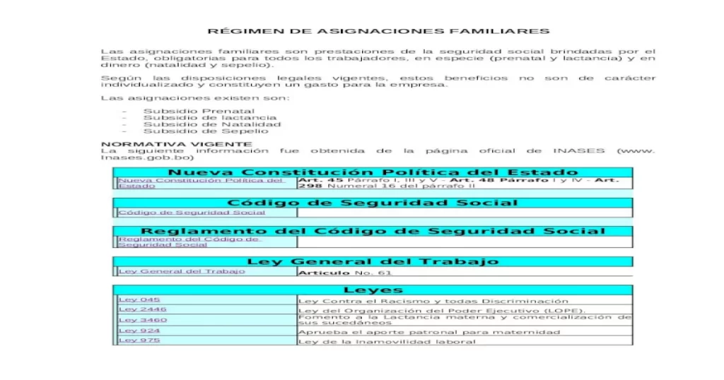 Asignacion Universal por Hijo Requisitos Bolivia