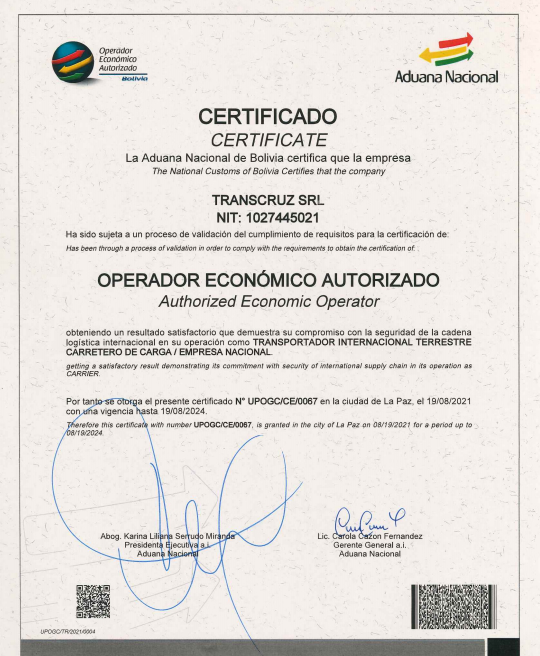 ¿Qué es la certificación OEA en Bolivia?