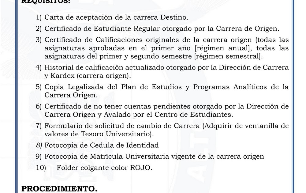 Requisitos para Cambio de Universidad Bolivia 2023