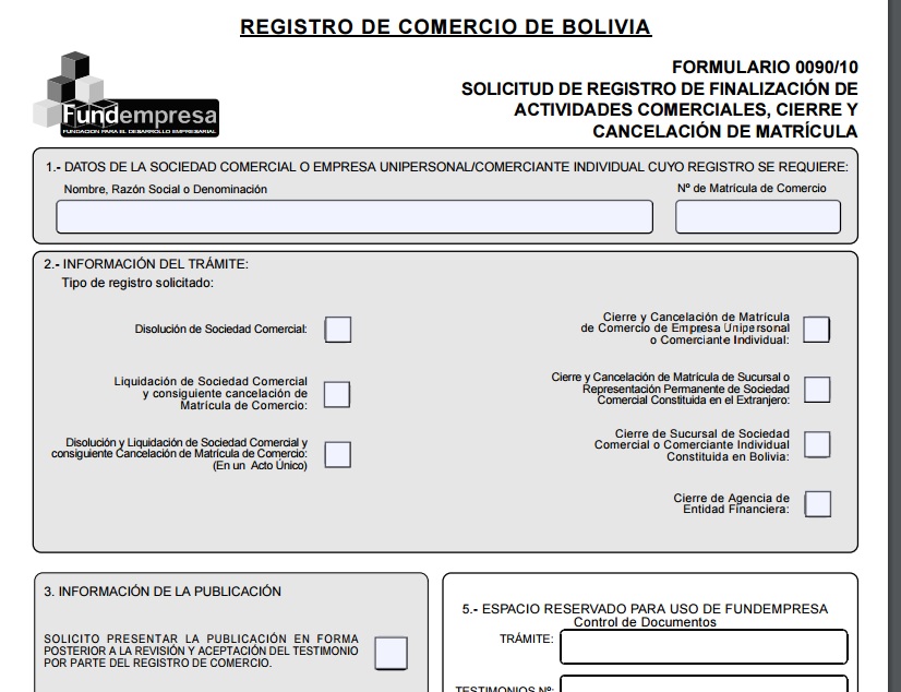 Requisitos para Liquidar una Empresa Bolivia