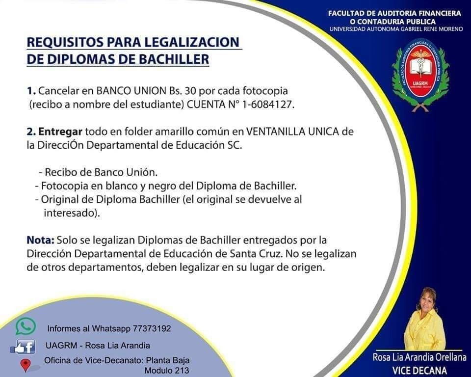 Requisitos para Sacar Fotocopia Legalizada de Titulo de Bachiller Bolivia