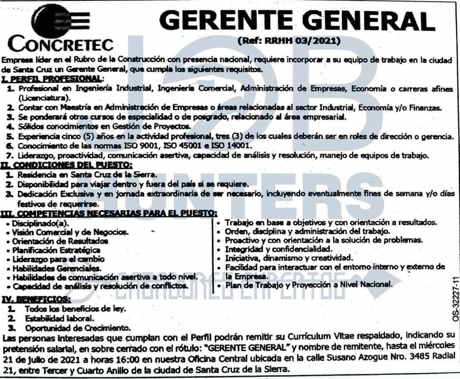 Requisitos para Ser Director General de una Empresa Bolivia